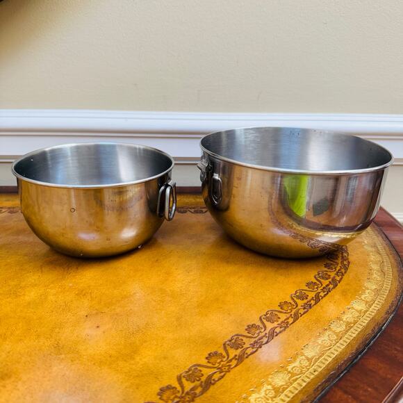 Farberware Stainless Steel 2 Piece Nesting Mixing Bowl Set Thumb Rings - Picture 1 of 9